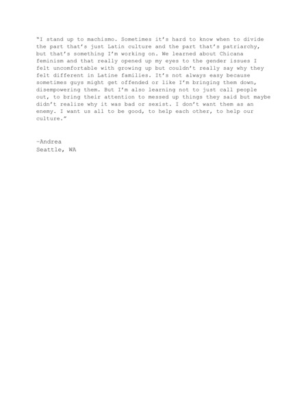 Response to "When did you stand up for yourself/ your family/ your beliefs?"
